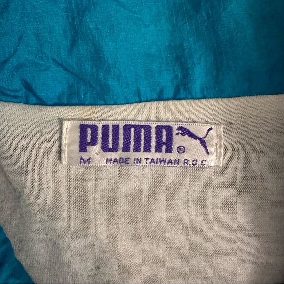 Puma Windbreaker Track Jacket Men’s Medium Colorblock 100% Nylon Vtg 89s 90s - Picture 4 of 8